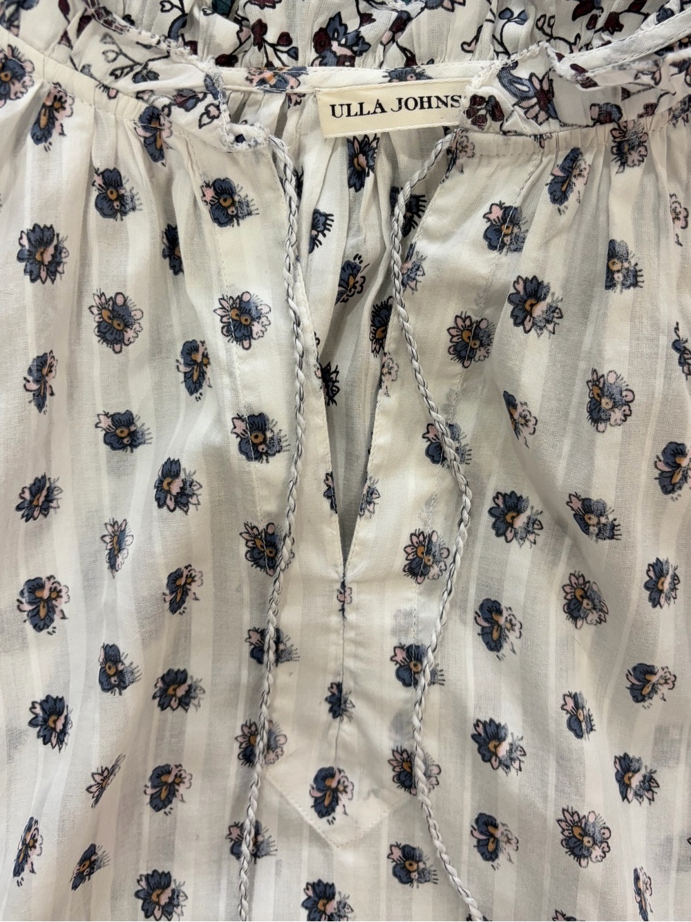 Ulla Johnson cotton Kati Ruffle Ivory Floral Peasant Blouse - Picture 7 of 15